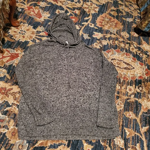 GAP Marled Knit Hooded Pullover - Heather Gray - Picture 4 of 13